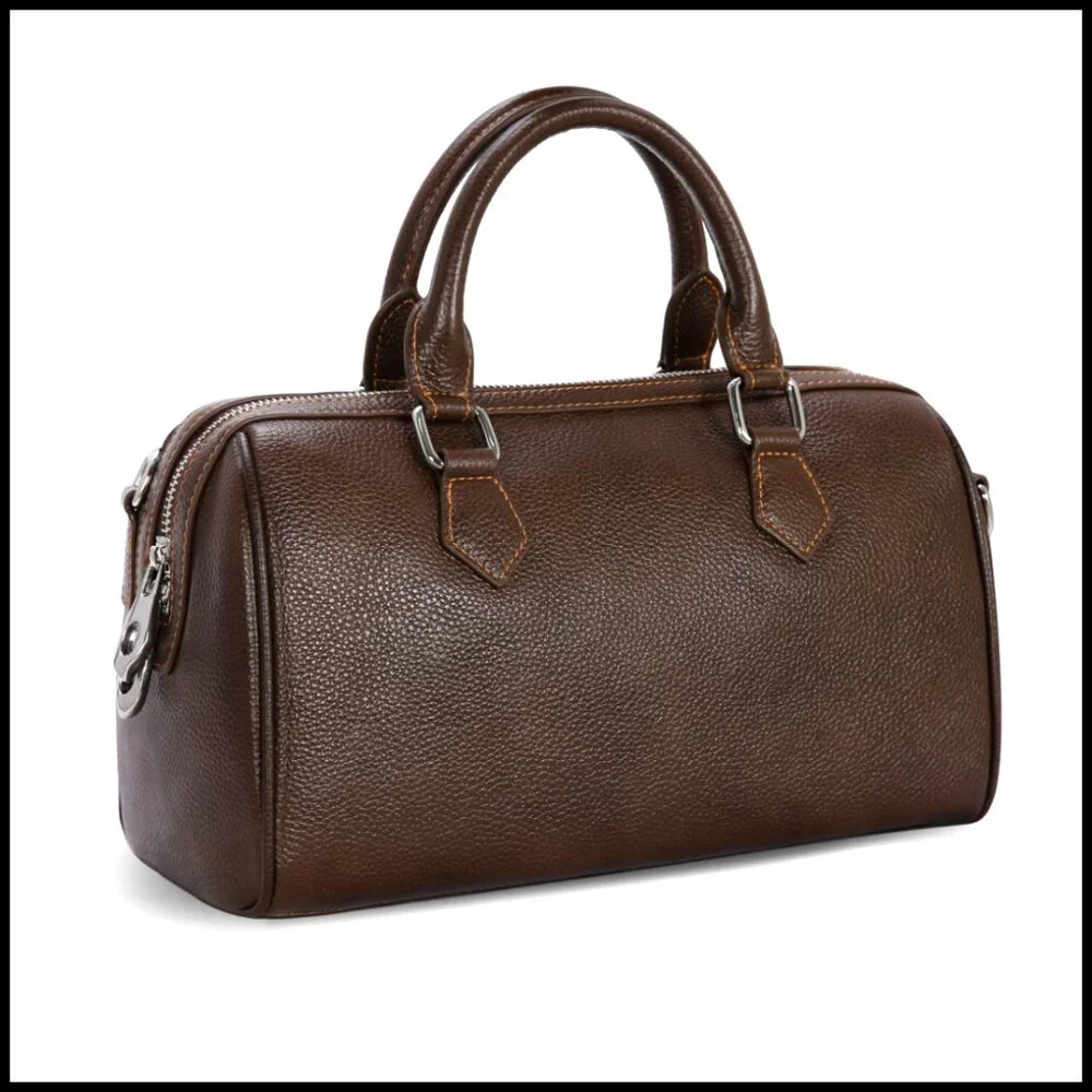 Medium Leather Tote Bag with Removable Crossbody Strap, Top Handle